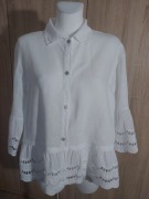 Elegancka biała koszula z lnu – Made in Italy – jak nowa!