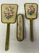 Stary zestaw mosiężny lusterko 2 szczotki