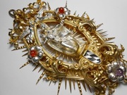 Piękny Stary Medalion ze Srebra Złoconego ,  Srebro 164 gram,  Antyk !