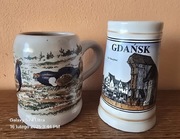 2 kufelki kolekcjonerskie. XXw. Kufle ceramiczne.