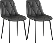 Krzesło Welurowe Pikowane Loftowe Tapicerowane Metalowe Nogi Czarne 2szt
