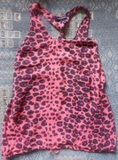 Warehouse różowa bluzka top jedwabna w panterkę jedwab koralowa S 36 M 38 L