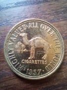 20 camel token, żeton reklamowy papierosów Camel, 1957 rok.