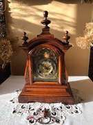 Zegar BADISCHE UHRENFABRIK ok.1893 - 95 eklektyczny orzech rarytas loft