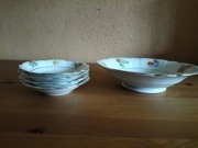 Talerzyk deserowy wraz ze spodkami porcelanowe Konigszelt Niemcy