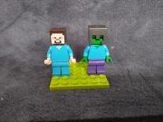 Minifigurka oryginalna LEGO Steve i Zombie Minecraft dwie sztuki