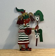 plakietka metalowa "emalia" wzor AZTECKI . vintage