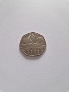 Moneta Wielka Brytania 2000 50 pensów Public Libraries 