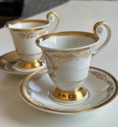 KPM Berlin Empire para filiżanek antyk, do czekolady