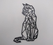 Geometryczny kot 25x16cm wzór 2 czarny HDF