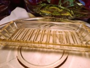 Kryształowy pojemnik art deco  ,.szkło cytrynowe