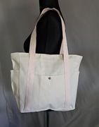 Kremowa płócienna torba damska Mieszcząca teczkę A4 