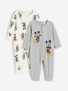 Zestaw dwóch jednoczęściowych piżam dziecięcych z myszką miki 92 H&M