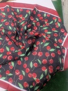 Apaszka w wiśnie Chusta na głowę z wiśniami 