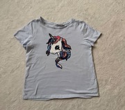 H&M koszulka t shirt z cekinami jednorożec unicorn 134/140 9/10