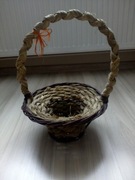 Koszyk wiklinowy ozdobny dwukolorowy