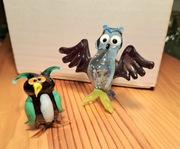 Sowy szklane w typie Murano 