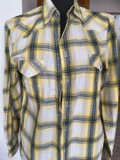 Koszula żółto-szara krata bawełna rozmiar M