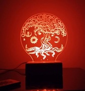 Obraz drzewko życia . LED lampka nocna z pilotem