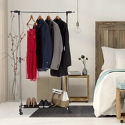 Wieszak stojak ubrania kurtki na kółkach stal nierdzewna 162cm