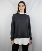 Papaya czarna bluzka prążkowana warstwowa UK 16 nowa