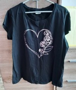 Wyprzedaż Bluzka z nadrukiem czarna 2xl/3xl NOWA wymiary opis
