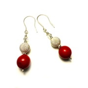 Fiolekart - Kolczyki, biżuteria artystyczna / koral, Swarovski