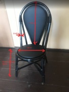 5 krzeseł ratan po renowacji - czarna eko-skóra