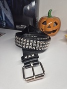 Pasek czarny z ćwiekami – Punk / Rock / Y2K – nowy, 105 cm