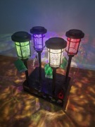 Lampy solarne ogrodowe LED efekt pękniętego szkła (4 sztuki)