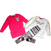 bluzka tunika x2 lampasy+legginsy lisek.3-4 lat