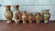 6 orientalnych małych dzbanów z porcelany styl japoński azjatycki wazon