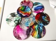 Kolorowe wzorzyste podstawki pod kubki 8 sztuk