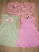 3 sukienki dla dziewczynki zestaw 122/128