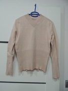 pudrowy różowy sweterek lekki chmurka XS S 