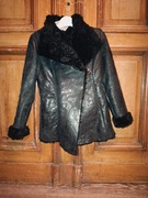 Kożuch damski jagnięcy vintage naturalny kurtka 