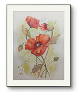 Akwarela oprawiona "Maki 2"