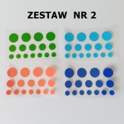 Zestaw KROPEK 64 szt. mix 1, 1,5 i 2 cm Dzień kropki 