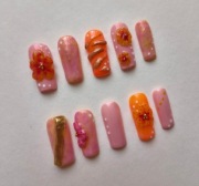 Handmade press on nails tipsy