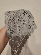 Chustka ażurowa bandana ok 57x27 jasny szary 