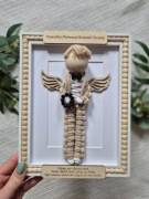 Anioł Stróż dna Komunię dla chłopca, makrama, różaniec 