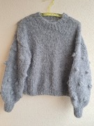 Puszysty sweterek z Alpaki i Merino.Handmade