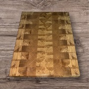 Dębowa deska do krojenia sztorcowa 42na32na4 cm handmade olej i wosk