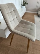 Krzesło tapicerowane welurowe Poly Intesi beżowe do salonu