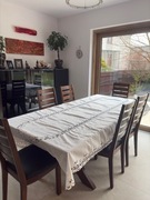 NOWY duży piekny obrus 350x157cm biały z haftem Richelieu wysyłka dostawa