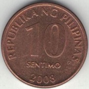 Filipiny 10 sentimo centymów 2008 -  17 mm - nr 1