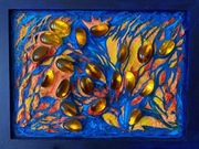 Obraz z lampkami LED | Dekoracja handmade, sztuka nowoczesna