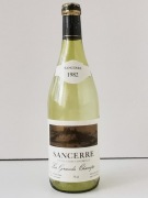 Kolekcjonerska Butelka po winie Sancerre Appellation 1982