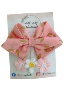 Zestaw spinek do włosów kokarda i kwiatuszki