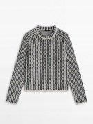 okazja MASSIMO DUTTI sweter w zygzaki z alpaką m-l /100 euro